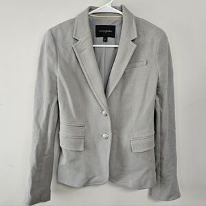 Banana Republic Light Gray Women's Tailored Blazer Knit Pique Cotton Size 2